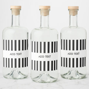 Etiqueta Para Botella De Licor Personalizado su texto Árbitro blanco y negro