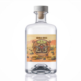 Etiqueta Para Botella De Licor Personalizar Dos Pistolas Mal Hombre Tequila Caser