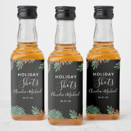 Etiqueta Para Botella De Licor Piñas Acuarela Verde Navidad