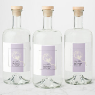 Etiqueta Para Botella De Licor Planta de algodón botánico Lavanda Boda  