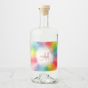 Etiqueta Para Botella De Licor Plantilla de monograma personalizado Resumen Color