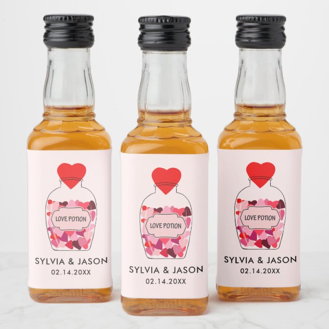 Etiqueta Para Botella De Licor Poción de amor Feliz Día de San Valentín personali (Botellas)