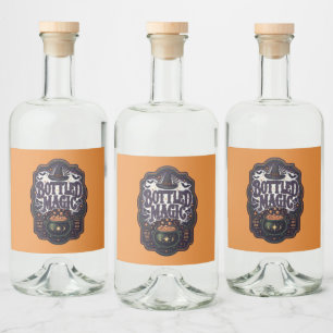 Etiqueta Para Botella De Licor Poción de Bruja de Halloween Clásica Magia Embotel