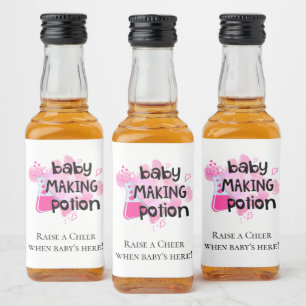 Etiqueta Para Botella De Licor Poción para hacer bebés Favor de Baby Shower Coraz