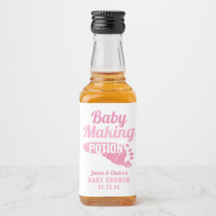 Etiqueta Para Botella De Licor Poción para Hacer Bebés Huella Rosa Regalo de Duch