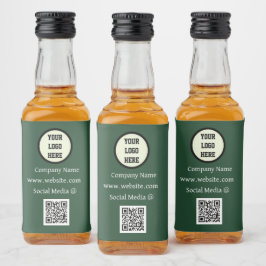 Etiqueta Para Botella De Licor QR Code Logo Company Green Business Corporate