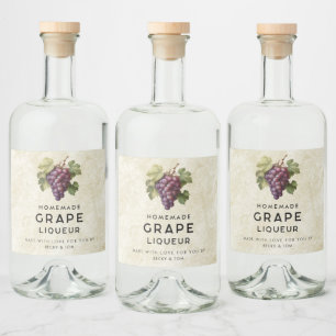 Etiqueta Para Botella De Licor Receta casera de licor de uva vintage