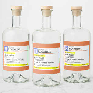 Etiqueta Para Botella De Licor Receta personalizada Alcohol cómico