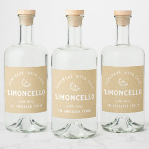 Etiqueta Para Botella De Licor Regalo de vacaciones de Limoncello casero gris ret