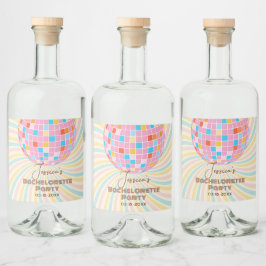Etiqueta Para Botella De Licor Retro Groovy Last Disco Bachelorette