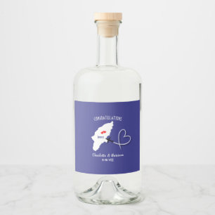 Etiqueta Para Botella De Licor Rodas de destino de Bodas griegos
