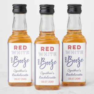 Etiqueta Para Botella De Licor Rojo Blanco Y Licor Favor de Fiesta de Despedida d