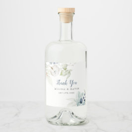 Etiqueta Para Botella De Licor Romántico Boda Temático del Invierno Gracias Pegat