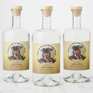 Etiqueta Para Botella De Licor Ron del Caribe Pirata