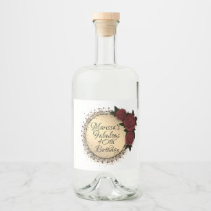 Etiqueta Para Botella De Licor Rosa de moda Fabuloso 40 cumpleaños personalizado