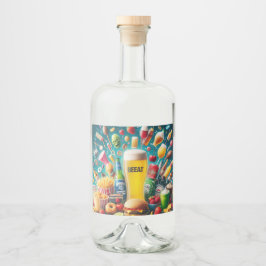 Etiqueta Para Botella De Licor Rótulos Para Comidas e Bebidas