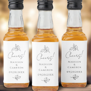 Etiqueta Para Botella De Licor Saludos Elegantes Boda Negros y Blancos Dejan Favo