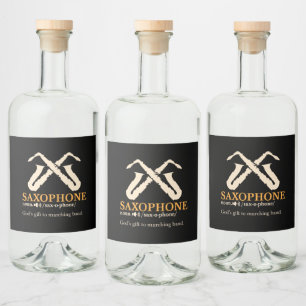 Etiqueta Para Botella De Licor Saxofón - Definición de Saxofón