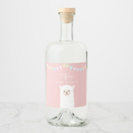 Etiqueta Para Botella De Licor Sencillo elegante Alpaca Llama Chica Baby Shower