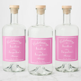Etiqueta Para Botella De Licor Sencillo Elegante Encantador Detalles Rosados de B