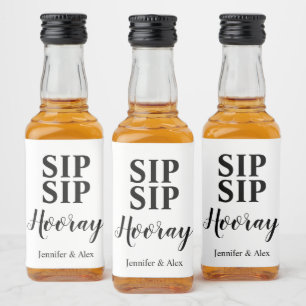 Etiqueta Para Botella De Licor Sip Sip Hooray Favor