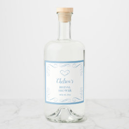 Etiqueta Para Botella De Licor Something Blue Before I Do Elegant Bridal Shower