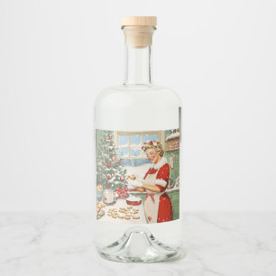 Etiqueta Para Botella De Licor Sra. Claus Holiday Baking Delight
