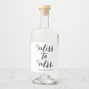 Etiqueta Para Botella De Licor Srta. Modern Bridal Shower Bachelorette