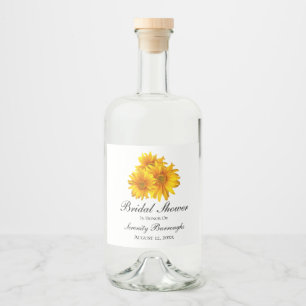 Etiqueta Para Botella De Licor Sunflowers verano Amarillo Floral Brigada Ducha