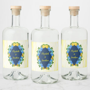 Etiqueta Para Botella De Licor Sunny Lemon Floral Boda