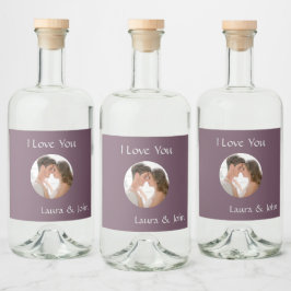 Etiqueta Para Botella De Licor Sweet Personalized Couple Photo & Names Label Set
