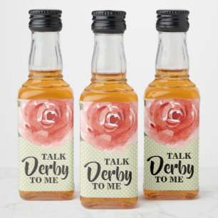 Etiqueta Para Botella De Licor Talk Derby to Me Floral
