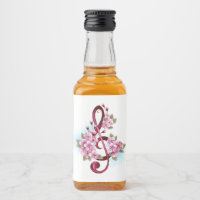 Tejidos musicales notas de colores con flores de S