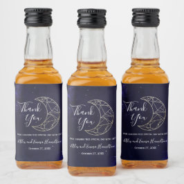Etiqueta Para Botella De Licor Tema C del Boda Celestial Starry Sky y Gold Moon