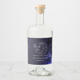 Etiqueta Para Botella De Licor Tema del Boda Celestial Starry Sky y Gold Moon