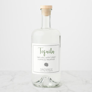 Etiqueta Para Botella De Licor Tequila Paran bien con turquía parientes difíciles