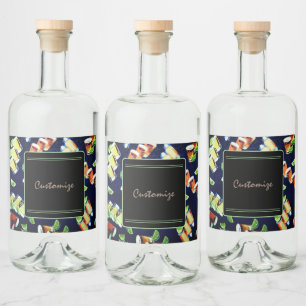 Etiqueta Para Botella De Licor Tequila Shots Pattern