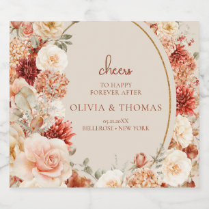 Etiqueta Para Botella De Licor Teracotta de color agua moderna burdeos ruborgoña 