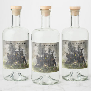 Etiqueta Para Botella De Licor Terrier de caza alemán (Jagdterrier)