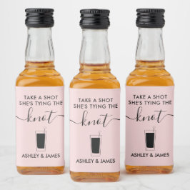Etiqueta Para Botella De Licor Toma una foto que está atando la bola de Boda Knot
