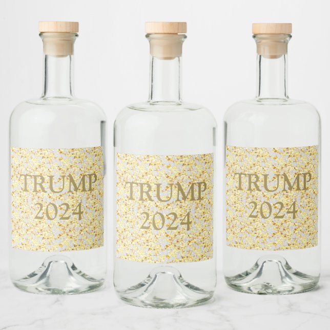ETIQUETA PARA BOTELLA DE LICOR TRUMP 2024 (Botellas)