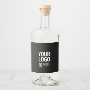 Etiqueta Para Botella De Licor Tu logotipo con código QR editable y texto