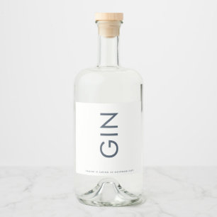 Etiqueta Para Botella De Licor Ultra moderno negrita Gran Monograma Marina Azul G