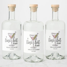 Etiqueta Para Botella De Licor Un Poco Más Viejo Cóctel de Cumpleaños de Pink Mar