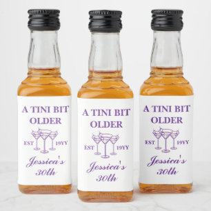Etiqueta Para Botella De Licor Un poco más viejo Martini Purple Birthday Party