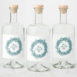 Etiqueta Para Botella De Licor Vegetación de eucalipto acuarela