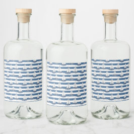 Etiqueta Para Botella De Licor Vida Costera Océanos Azules