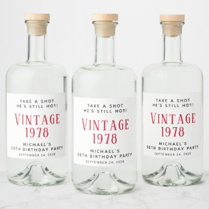 Etiqueta Para Botella De Licor Vintage 50th Birthday Party