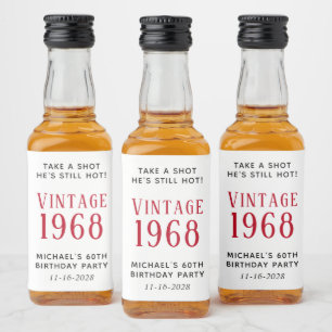 Etiqueta Para Botella De Licor Vintage 60th Birthday Party Favor