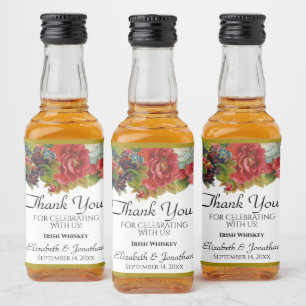Etiqueta Para Botella De Licor Vintage Fall Floral Boho Boda Gracias Mini